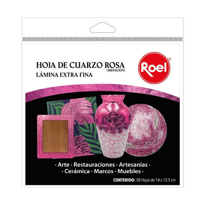 Hoja de cuarzo rosa Roel