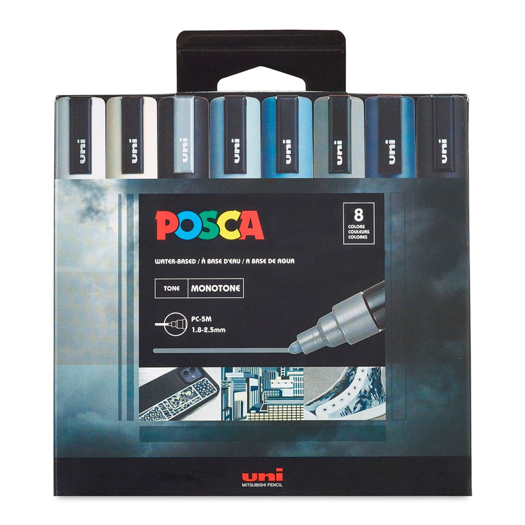 Marcadores Posca 5M Monotone Colors con 8