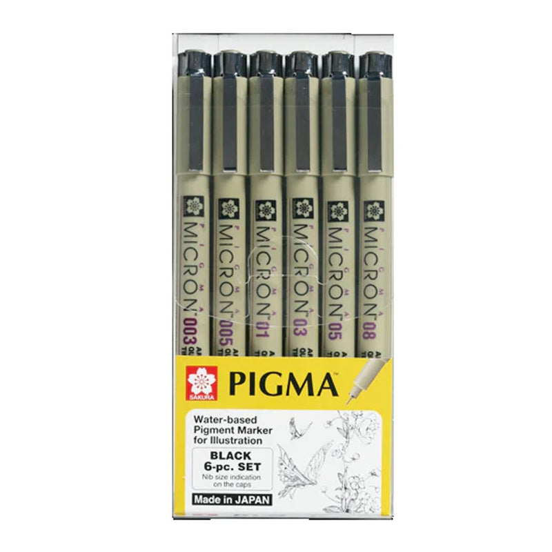 Set Estilógrafos Sakura Pigma Micron con 6