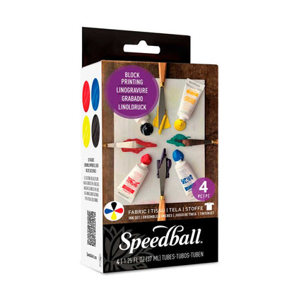 Set Tintas para grabado textil Speedball con 4
