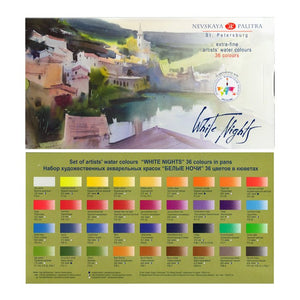 Acuarelas White Nights Pastilla con 36 IWS