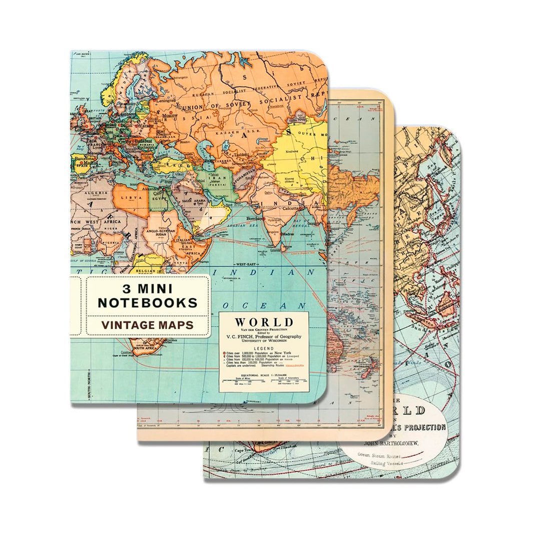 Libretitas Cavallini con 3, Set Vintage Maps