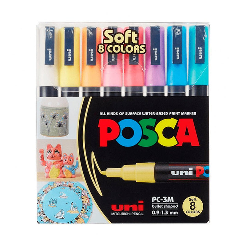 Marcadores Posca 3M con 8 Pastel