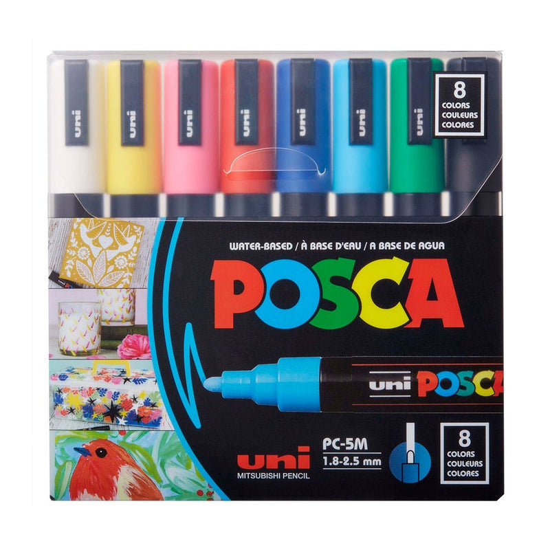 Marcadores Posca 5M con 8 Básicos