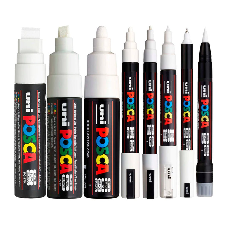 Marcadores Posca All White con 8