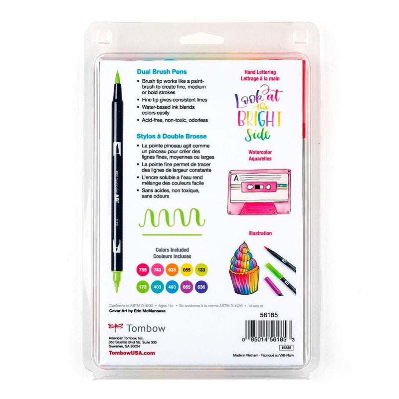 Set Tombow ABT Dual Brush Tonos Brillantes