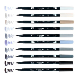Set Tombow ABT Dual Brush Tonos Grises