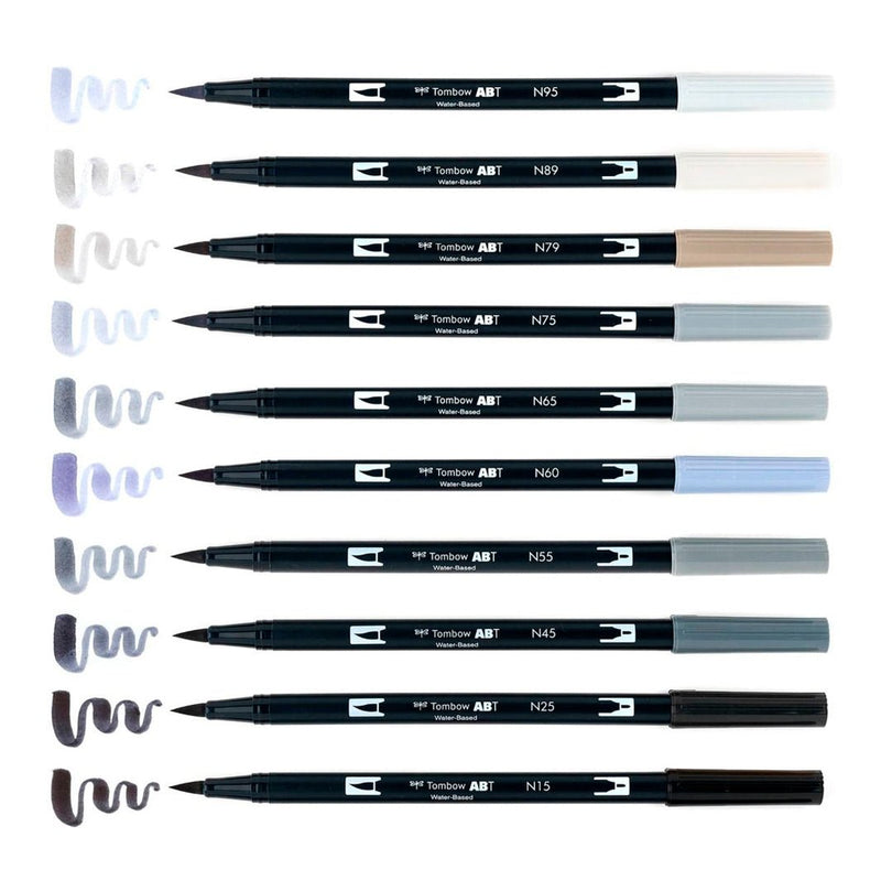 Set Tombow ABT Dual Brush Tonos Grises