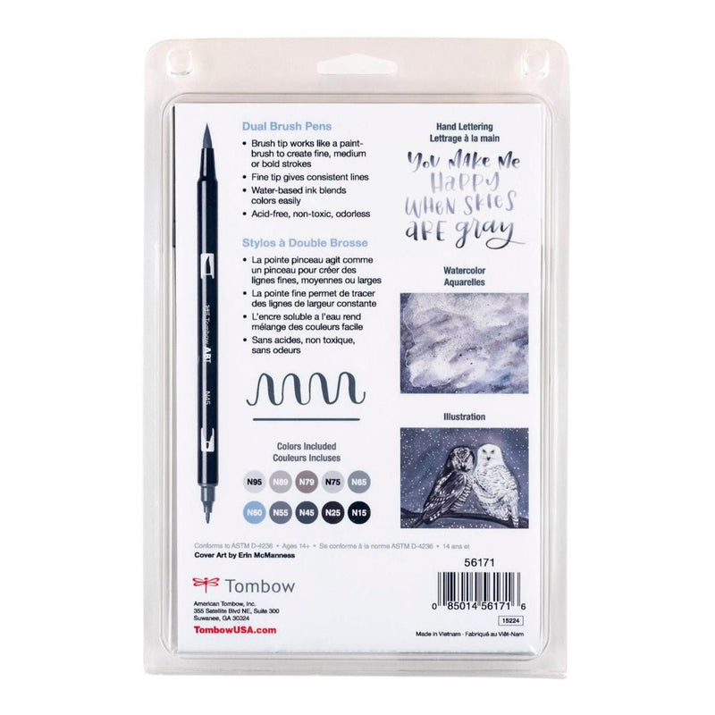 Set Tombow ABT Dual Brush Tonos Grises